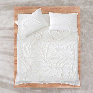 [Brand New] Calvin Klein Modern Cotton 4 Piece Queen Sheet Set Ivory Color
